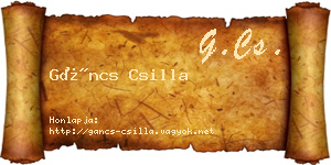 Gáncs Csilla névjegykártya
